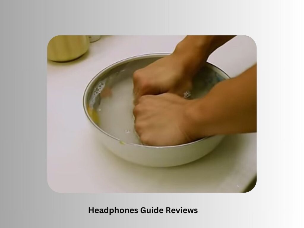 Soak a clean cloth in soapy water to clean headphone pad