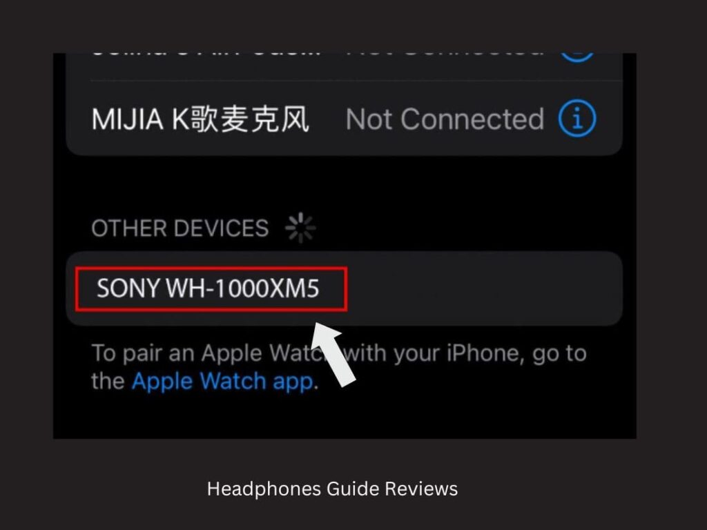 Select your headphone in iPhone device